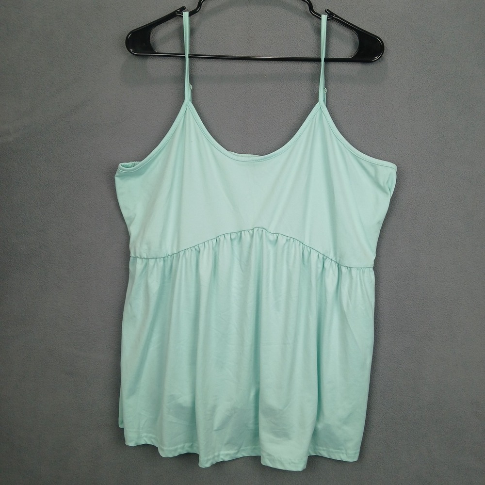 Finjani Camisole Top Womens 2XL Turquoise Spaghetti Strap Casual Empire Waist